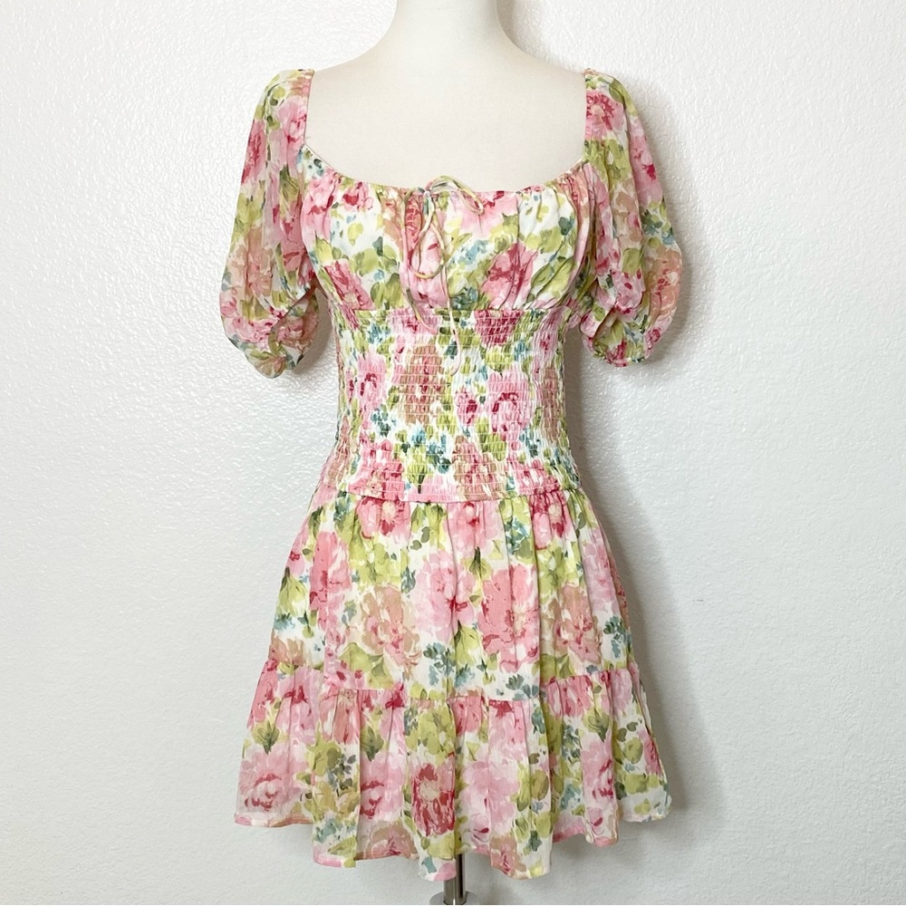2BELLA Floral Print Milkmaid Dress